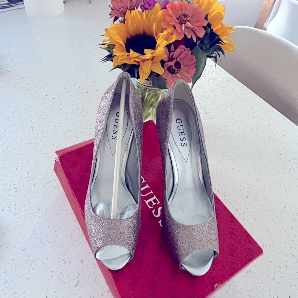 Guess sparkly silver shoes